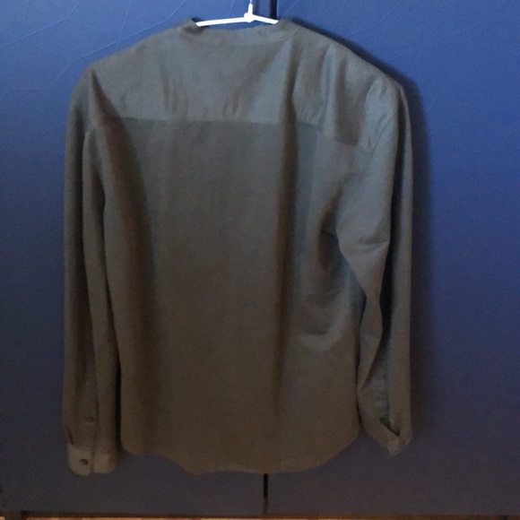 CLUB MONACO dark green Band collar shirt size XS - Picture 8 of 9